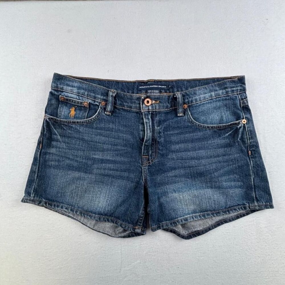 Vintage Ralph Lauren Sport Denim Shorts Women’s 8 Blue Low Rise Y2K Pony